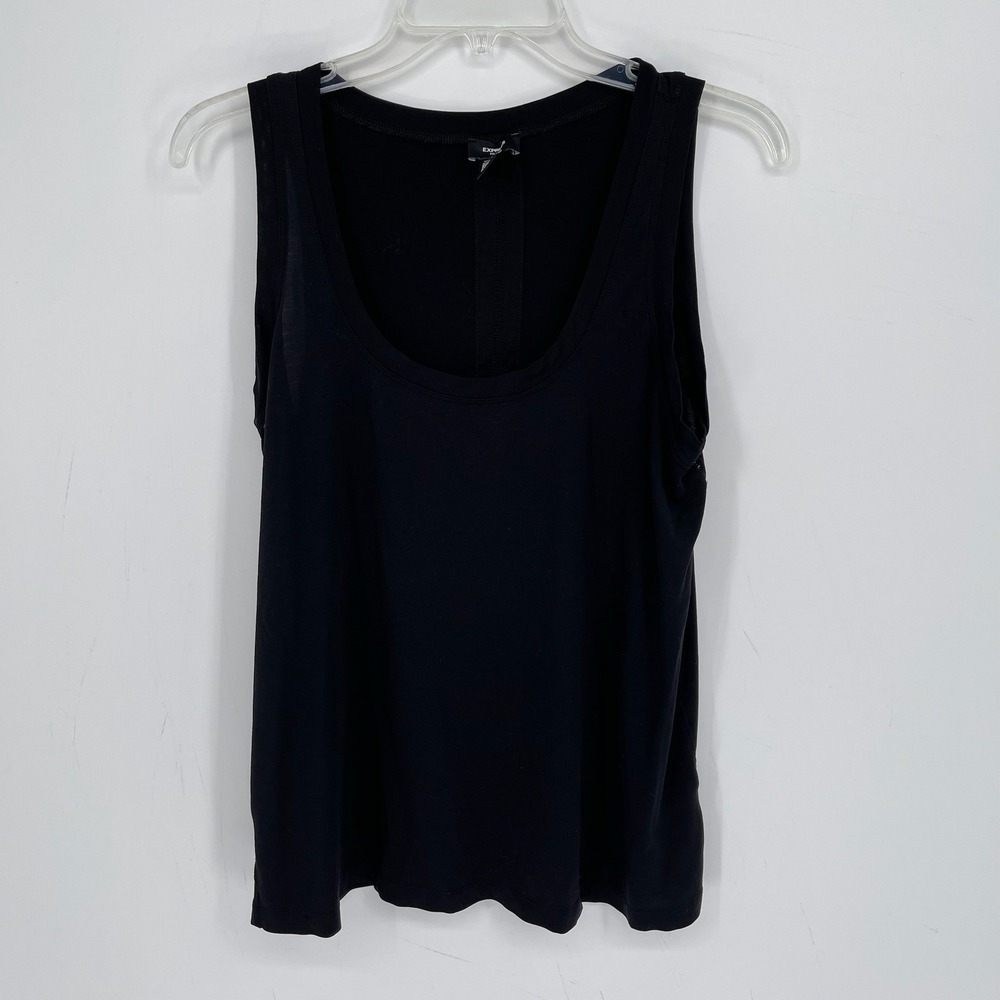 Express Women's Black Conscious‎ Edit Relaxed Stretch Scoop Neck Tank Top Size M